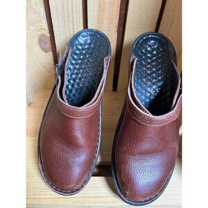 JOSEF SEIBEL Air Massage Brown Leather Shoes Mules Clogs WomensEU 38 US 7-7.5